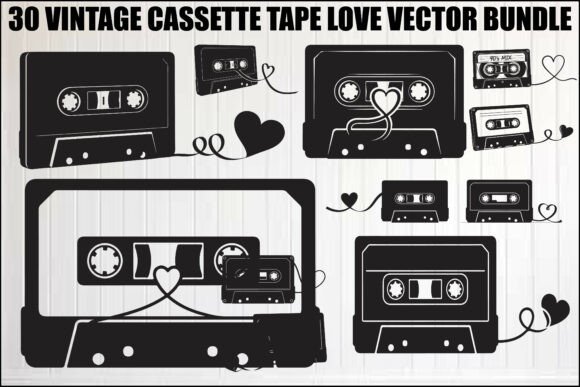 Download Vintage Cassette Tape Love Bundle - Vintage cassette Collection