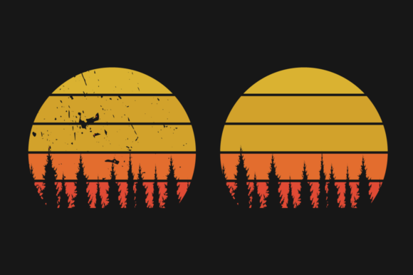 Download Sunset Retro Graphics Plain and Grunge - Retro graphics Collection