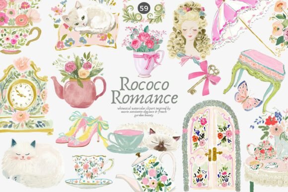 Download Rococo Romance Clipart Set - Rococo Collection