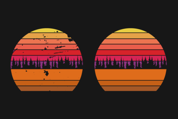 Download Sunset Retro Graphics Plain and Grunge - Retro graphics Collection