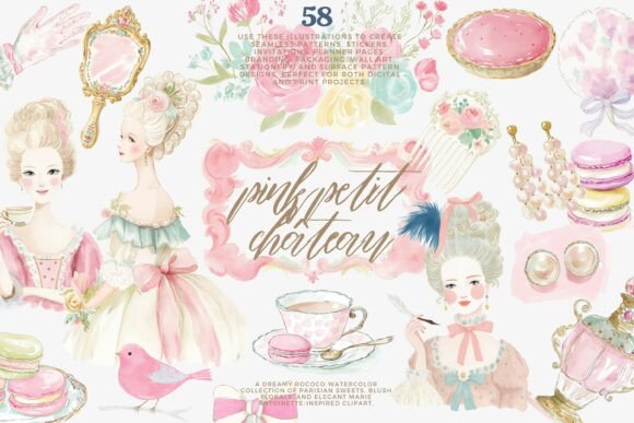 Download Watercolor Rococo Clipart Set - Rococo Collection