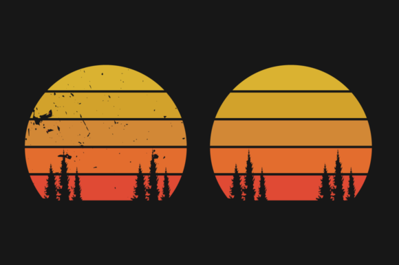 Download Sunset Retro Graphics Plain and Grunge - Retro graphics Collection