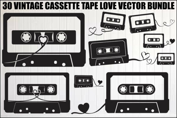 Download Vintage Cassette Tape Love Bundle - Vintage cassette Collection