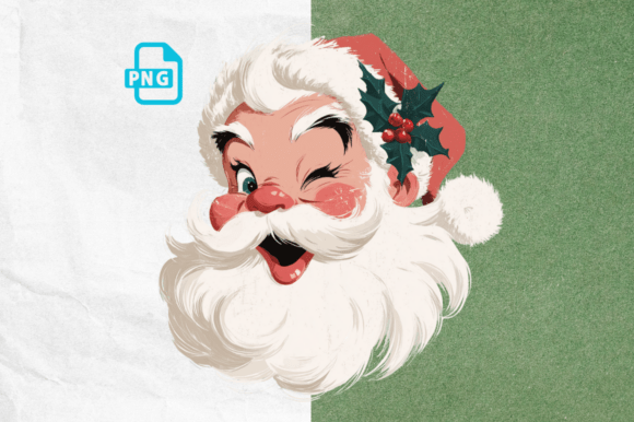 Download Christmas Retro Vintage Santa PNG - Vintage santa Collection