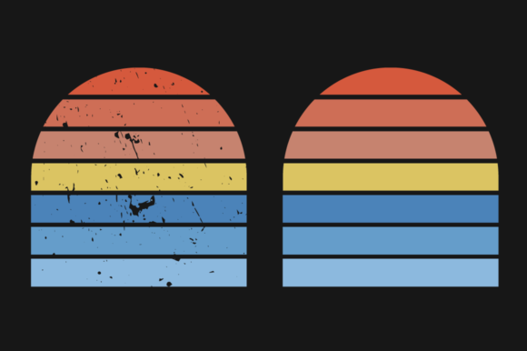 Download Sunset Retro Graphics Plain and Grunge - Premium Bundle
