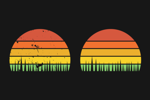 Download Sunset Retro Graphics Plain and Grunge - Premium Resources