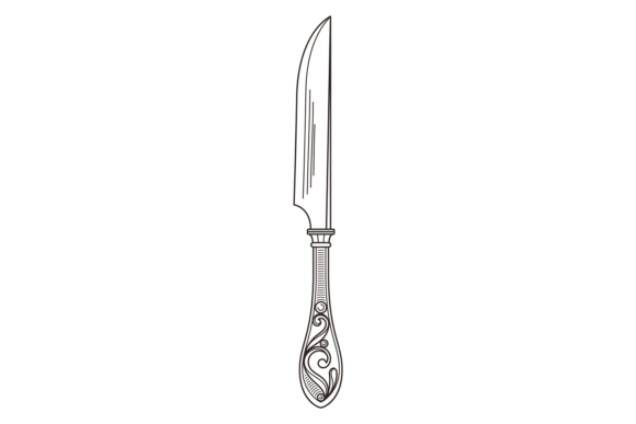 Download Table Knife with Decorative Rococo Ornam - Rococo Collection