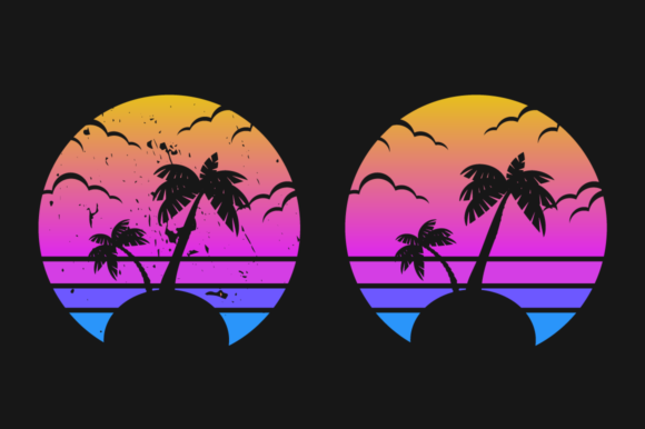 Download Sunset Retro Graphics Plain and Grunge - Retro graphics Collection