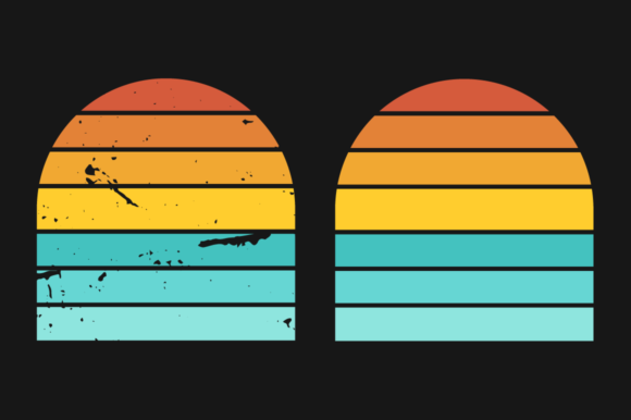 Download Sunset Retro Graphics Plain and Grunge - Premium Bundle