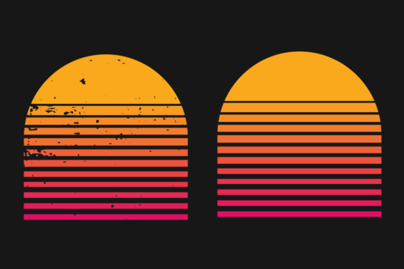 Download Sunset Retro Graphics Plain and Grunge - Premium Resources