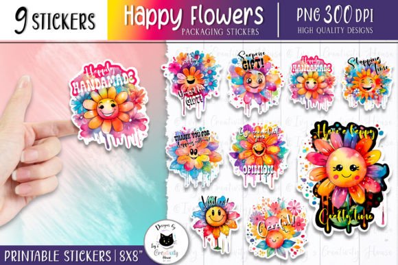 Download Cute Flowers Packaging Sticker Pack - Premium Resources